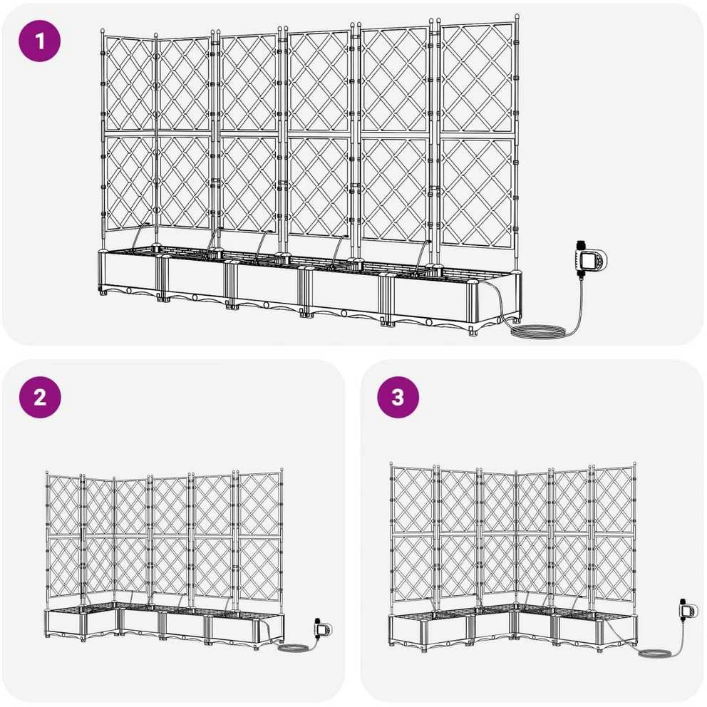 Sodo vazonas 5 vnt. Pilka 120 x 120 x 126 cm PP