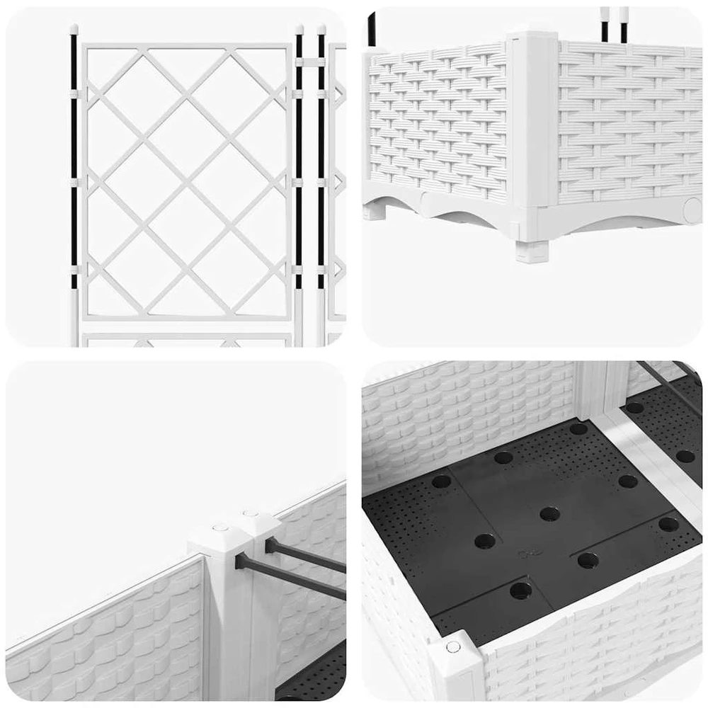 Sodo vazonas 5 vnt. Balta 120 x 120 x 125,5 cm PP