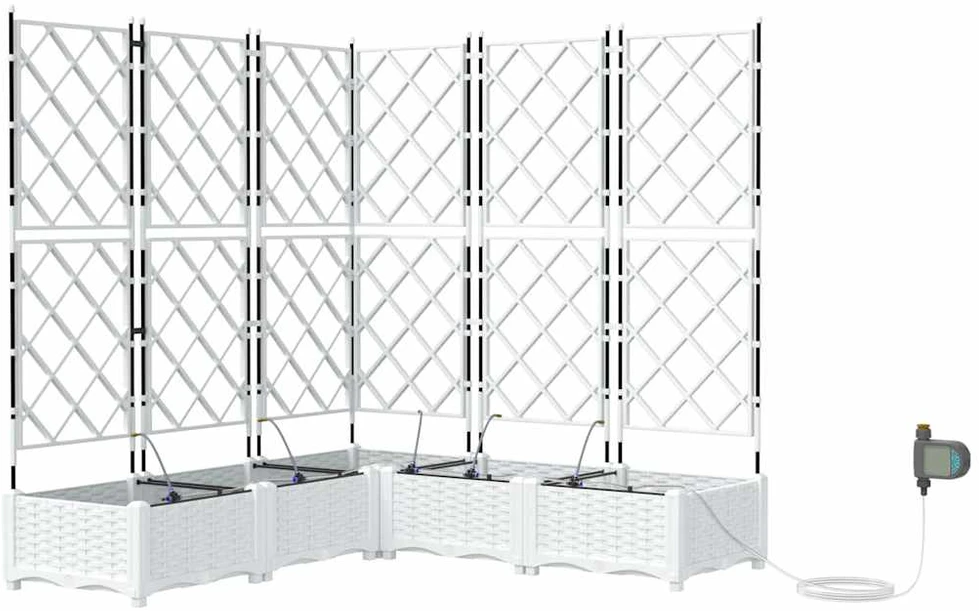Sodo vazonas 5 vnt. Balta 120 x 120 x 126 cm PP