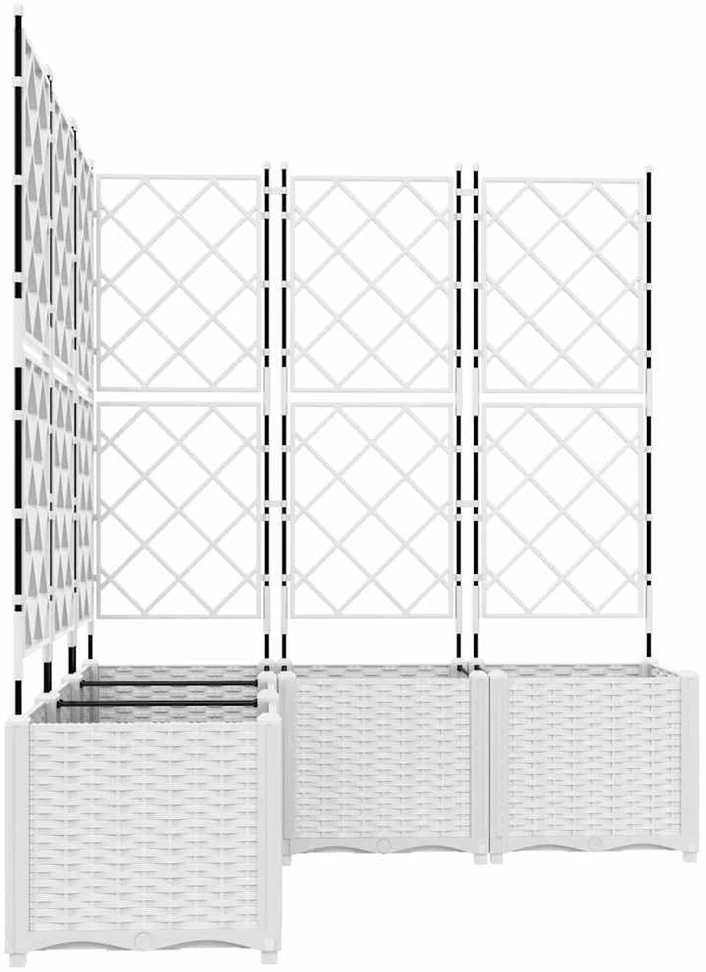 Sodo vazonas 5 vnt. Balta 120 x 120 x 143 cm PP