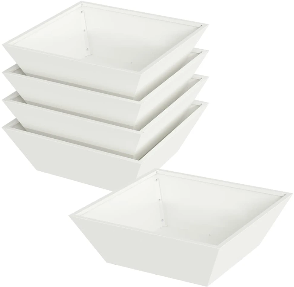 Sodo vazonas 5 vnt. Balta 50 x 50 x 15 cm