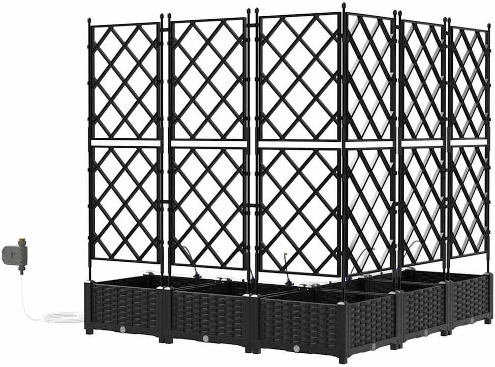 Sodo vazonas 5 vnt. Juoda 120 x 120 x 126 cm PP