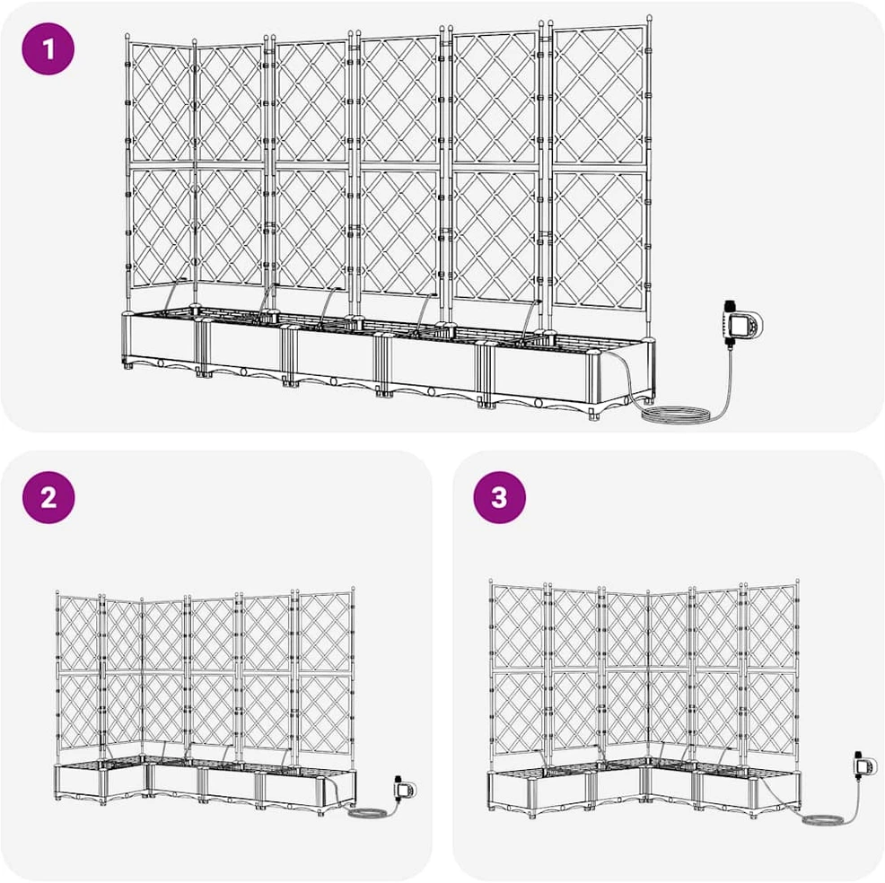 Sodo vazonas 5 vnt. Juoda 120 x 120 x 126 cm PP
