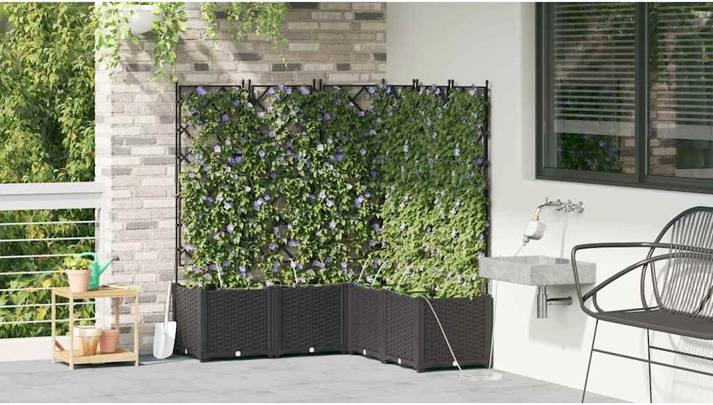 Sodo vazonas 5 vnt. Juoda 120 x 120 x 142 cm PP