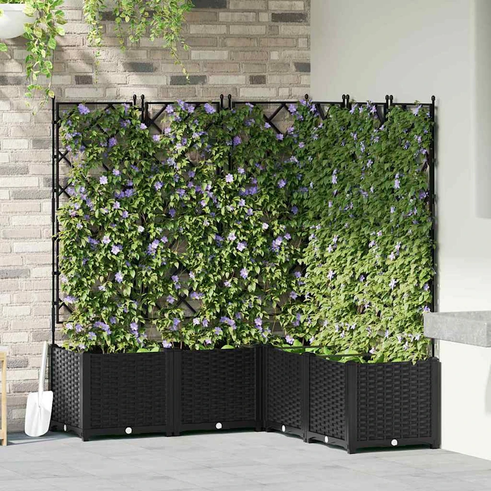Sodo vazonas 5 vnt. Juoda 120 x 120 x 143 cm PP