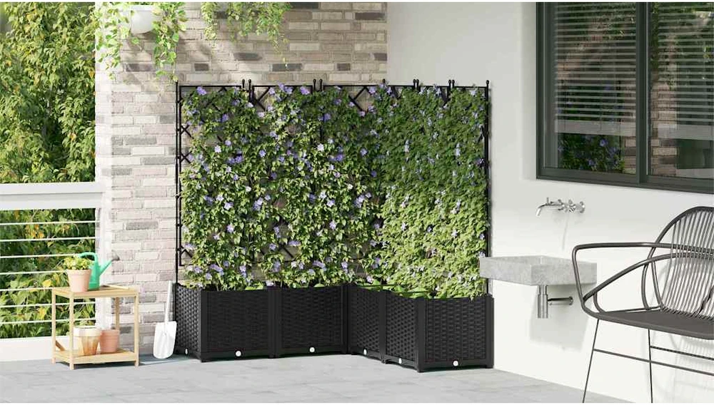 Sodo vazonas 5 vnt. Juoda 120 x 120 x 143 cm PP