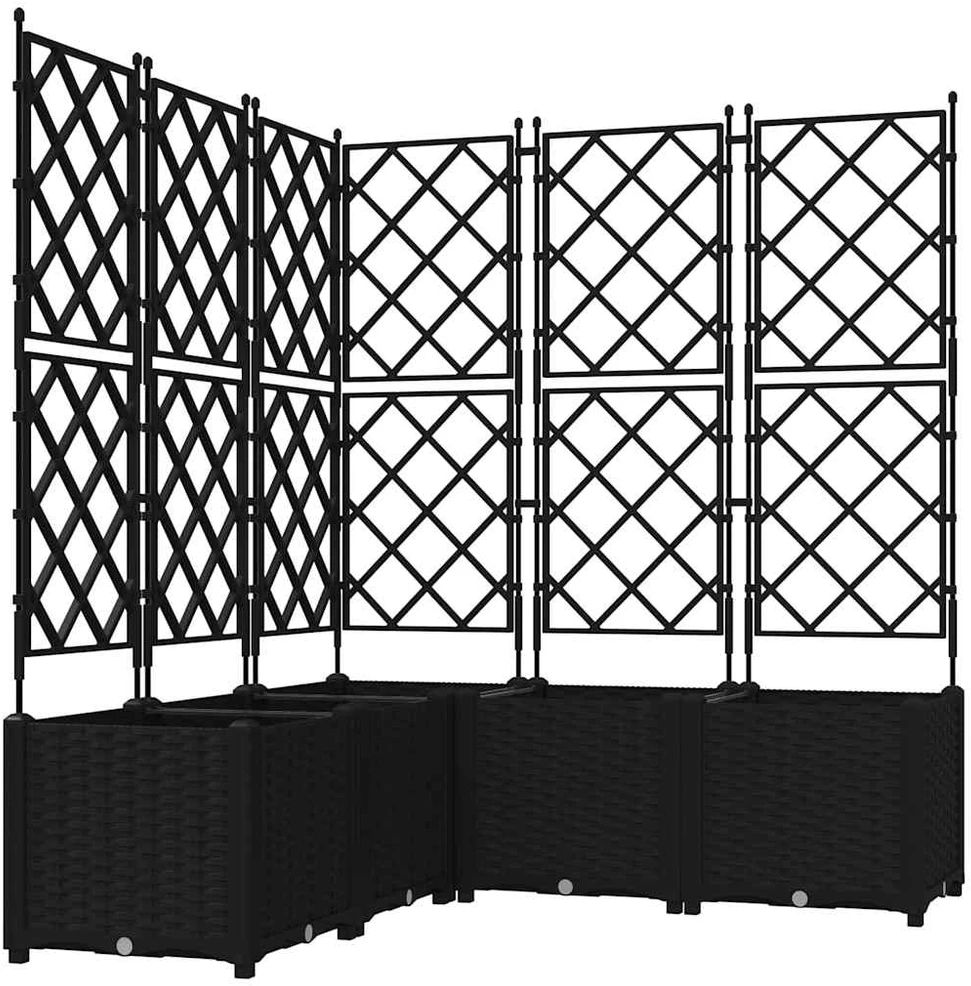 Sodo vazonas 5 vnt. Juoda 120 x 120 x 143 cm PP