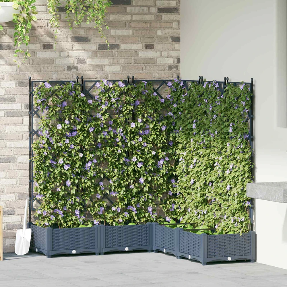 Sodo vazonas 5 vnt. Pilka 120 x 120 x 125,5 cm PP