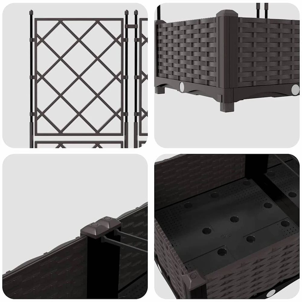 Sodo vazonas 5 vnt. Ruda 120 x 120 x 125,5 cm PP
