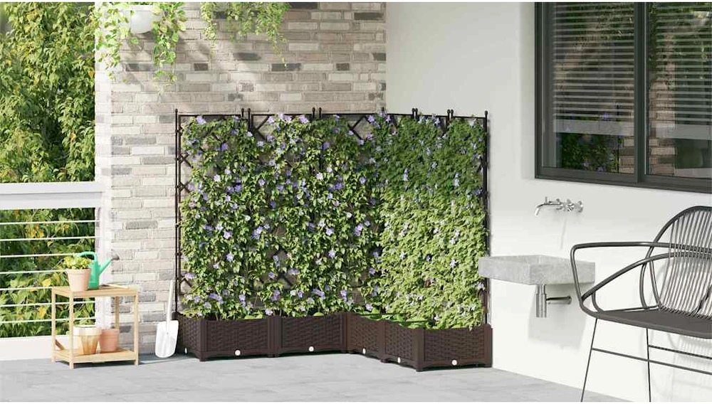 Sodo vazonas 5 vnt. Ruda 120 x 120 x 125,5 cm PP
