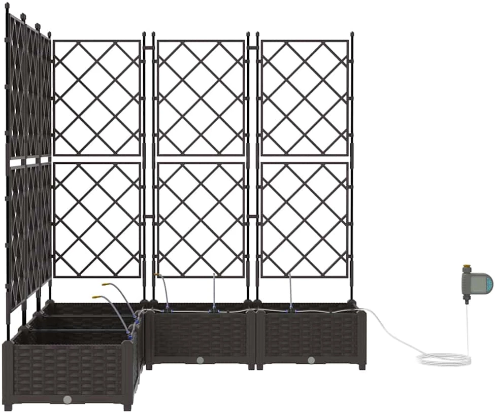 Sodo vazonas 5 vnt. Ruda 120 x 120 x 126 cm PP