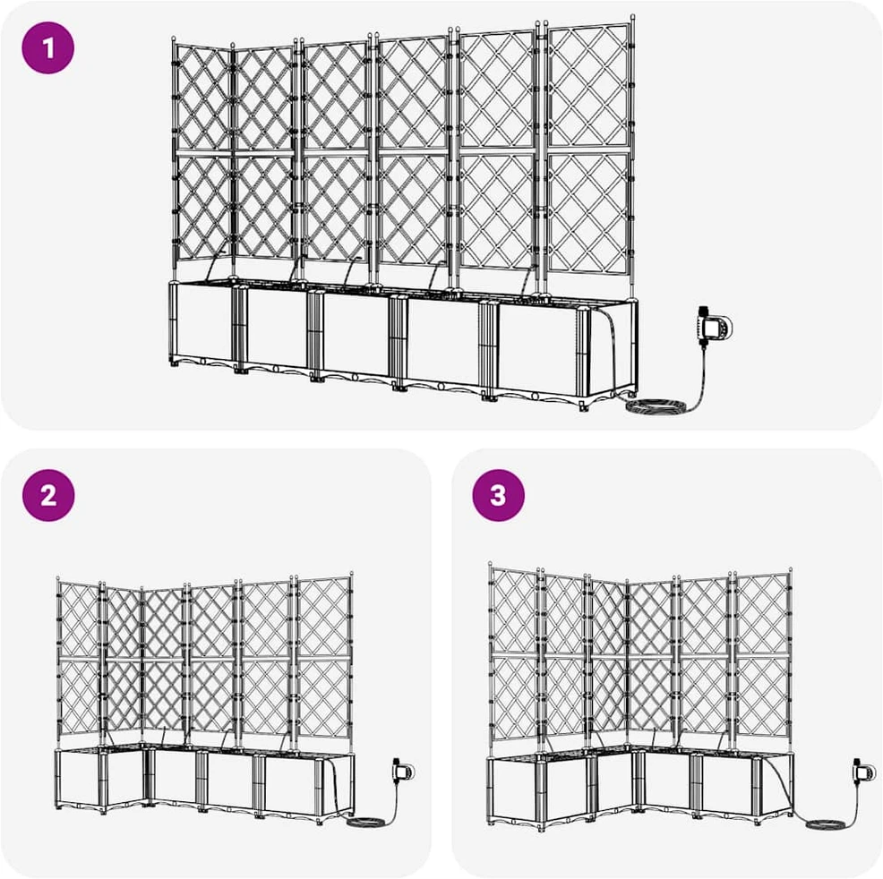 Sodo vazonas 5 vnt. Ruda 120 x 120 x 142 cm PP