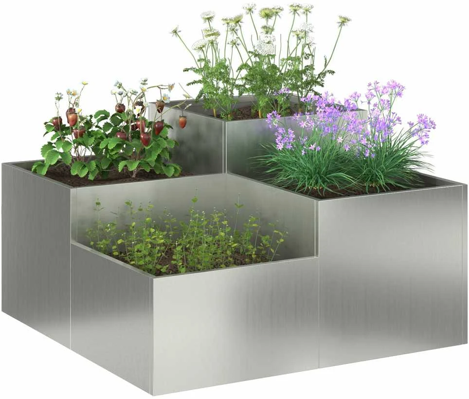 Sodo vazonas Sidabro 80 x 80 x 48 cm Galvanizuotas plienas