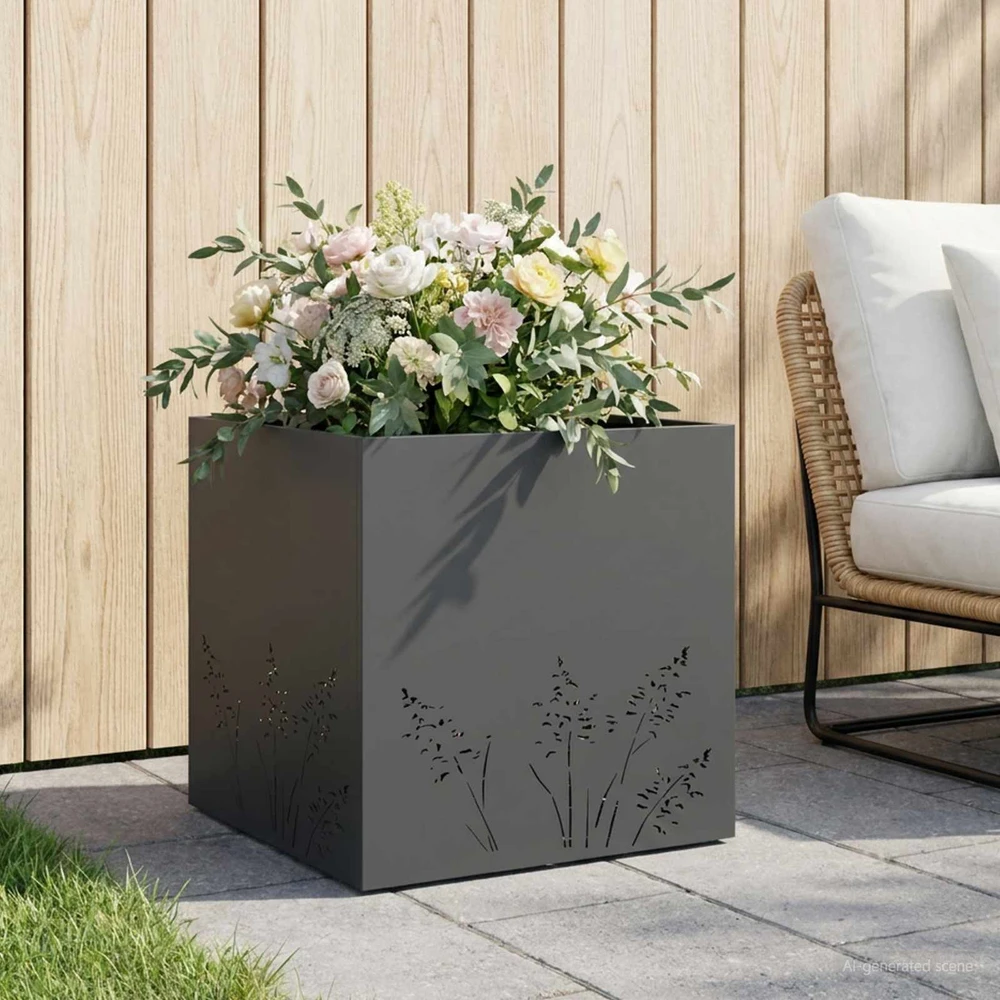 Sodo vazonas Antracito 50 x 50 x 49 cm Šaltai valcuotas plienas