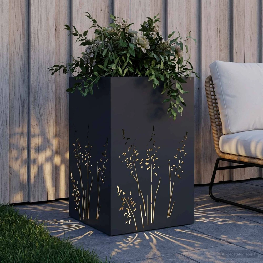 Sodo vazonas Antracito 50 x 50 x 75 cm Šaltai valcuotas plienas