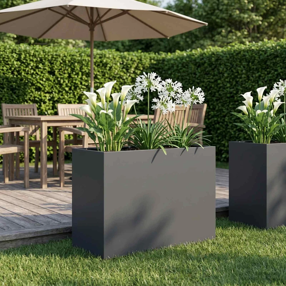 Sodo vazonas Antracito 60 x 30 x 40 cm Šaltai valcuotas plienas