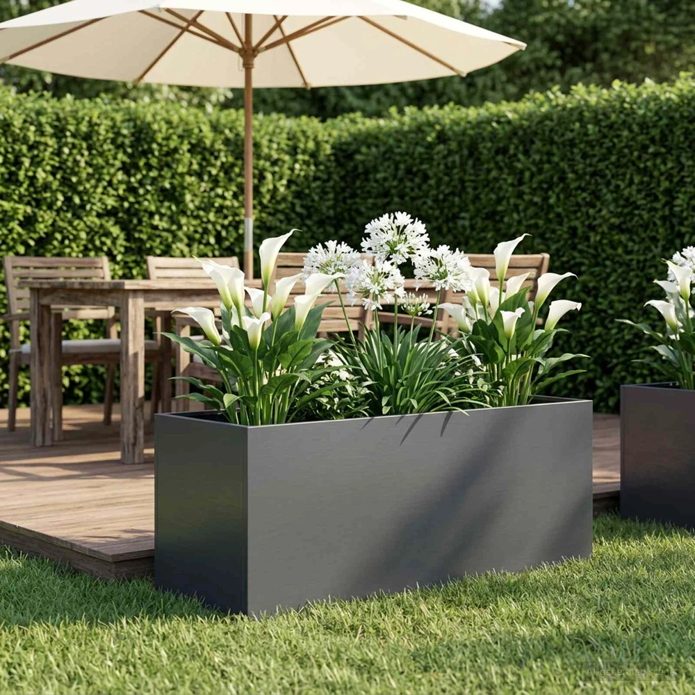 Sodo vazonas Antracito 80 x 40 x 40 cm Šaltai valcuotas plienas