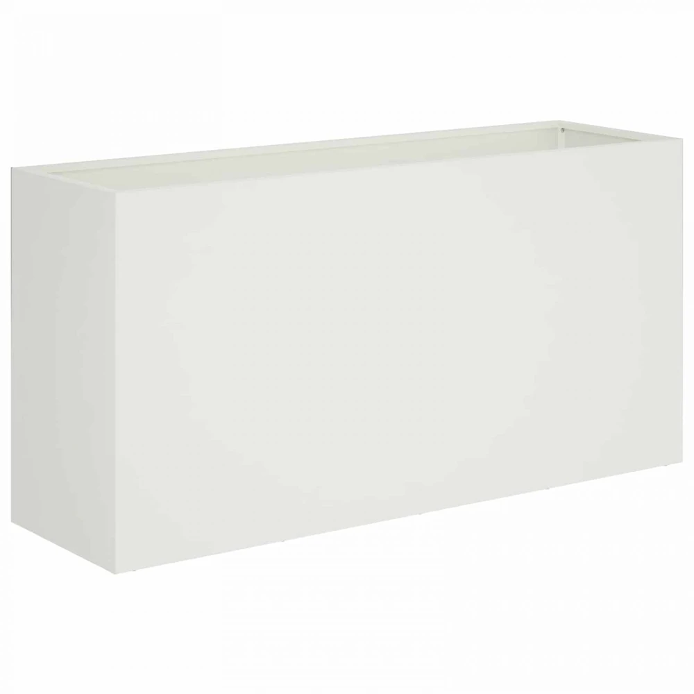 Sodo vazonas Balta 100 x 30 x 50 cm Šaltai valcuotas plienas
