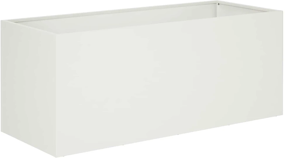 Sodo vazonas Balta 100 x 40 x 40 cm Šaltai valcuotas plienas