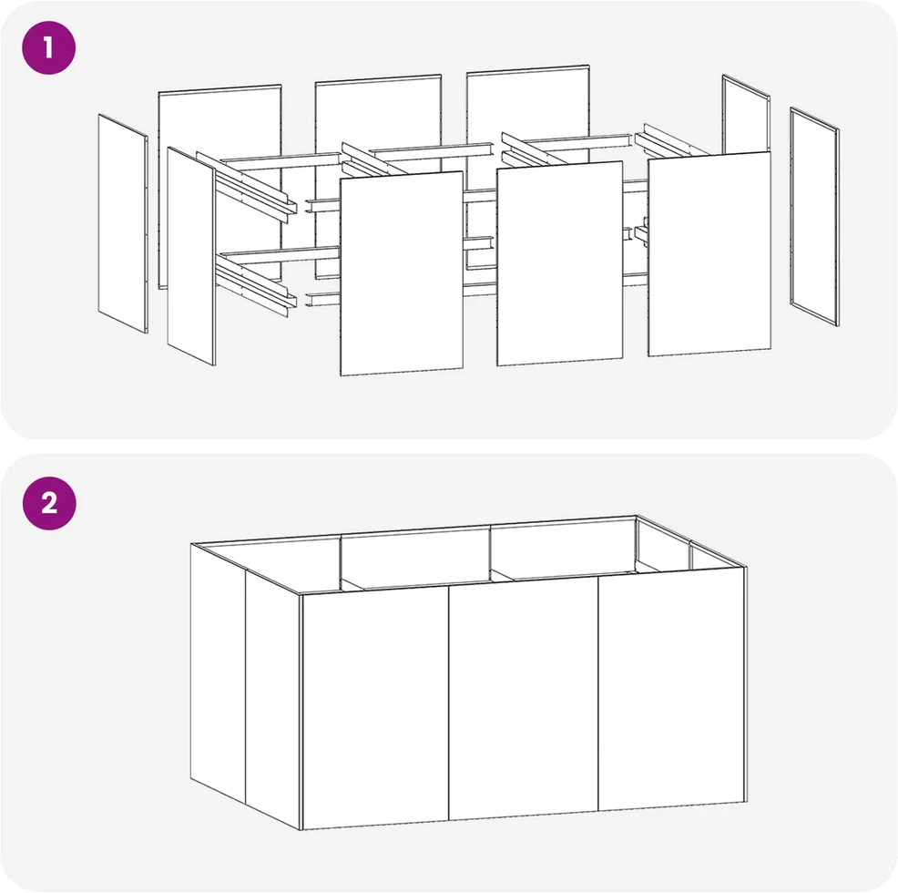 Sodo vazonas Balta 120 x 80 x 60 cm Šaltai valcuotas plienas