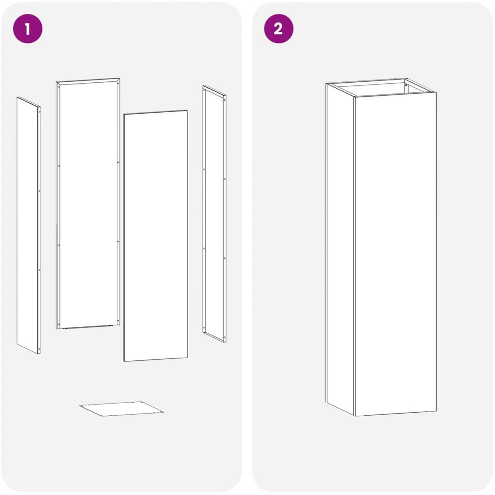 Sodo vazonas Balta 20 x 20 x 75 cm Šaltai valcuotas plienas