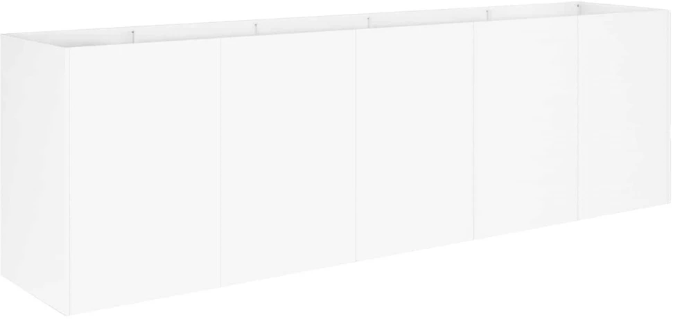Sodo vazonas Balta 200 x 40 x 60 cm Šaltai valcuotas plienas