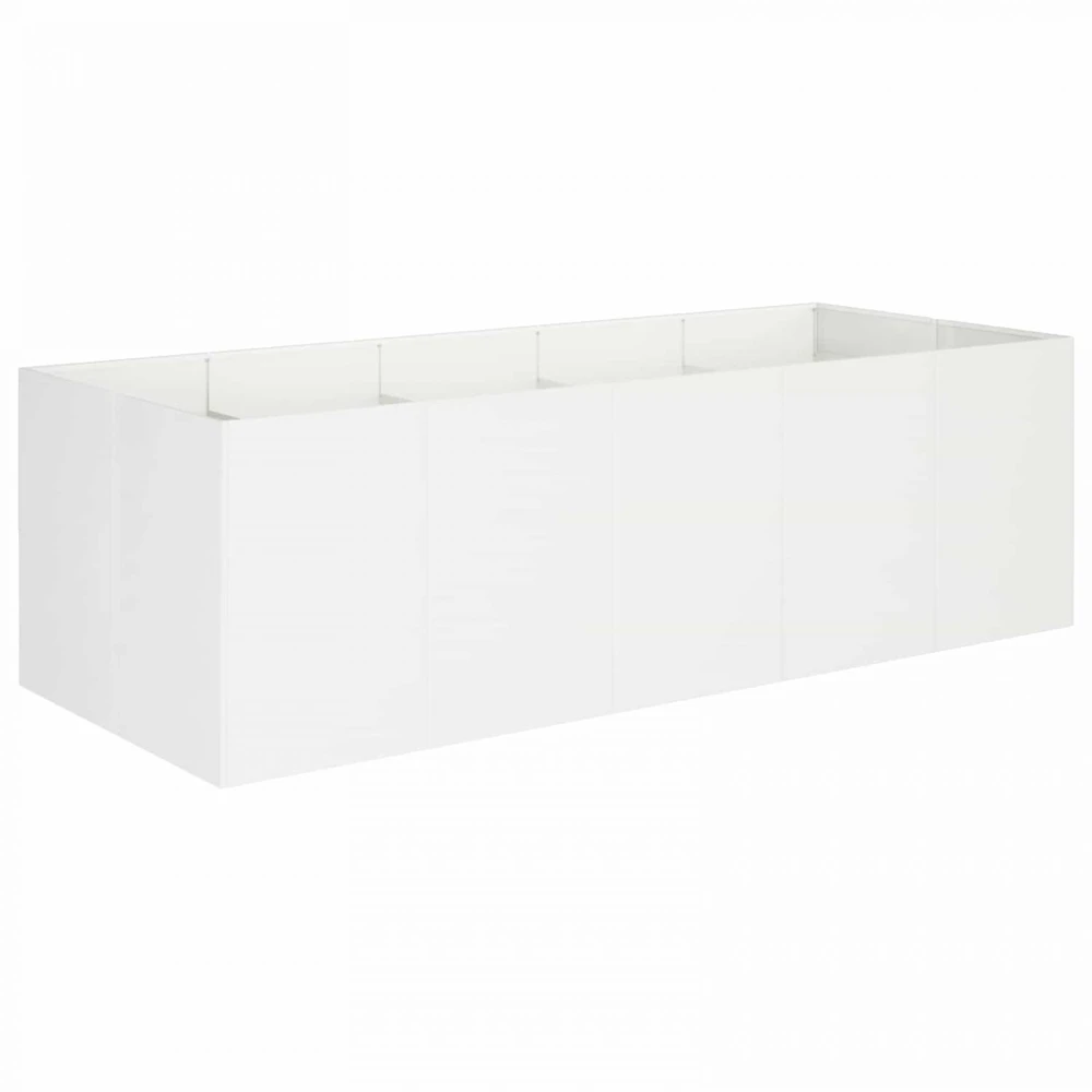 Sodo vazonas Balta 200 x 80 x 60 cm Šaltai valcuotas plienas