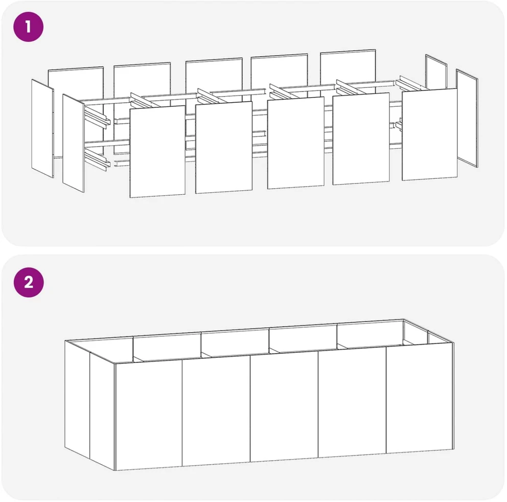 Sodo vazonas Balta 200 x 80 x 60 cm Šaltai valcuotas plienas