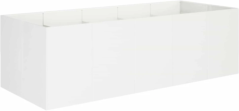 Sodo vazonas Balta 200 x 80 x 60 cm Šaltai valcuotas plienas