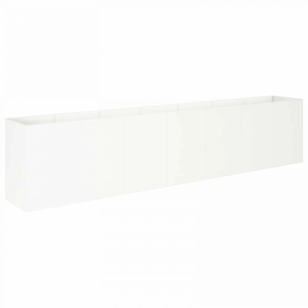 Sodo vazonas Balta 280 x 40 x 60 cm Šaltai valcuotas plienas
