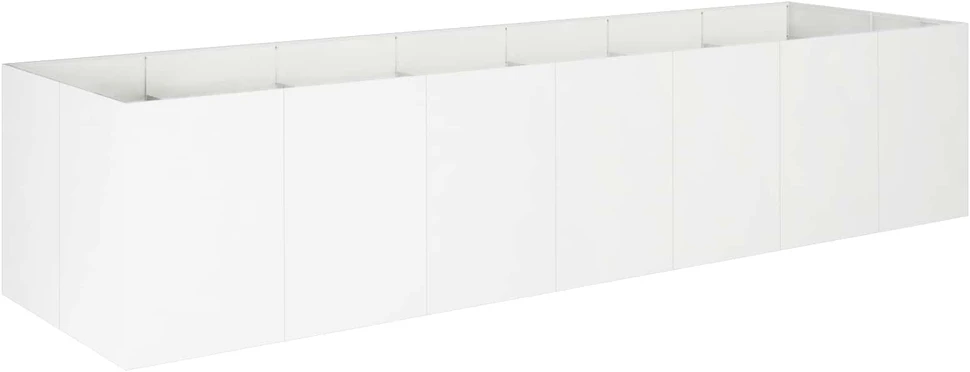 Sodo vazonas Balta 280 x 80 x 60 cm Šaltai valcuotas plienas