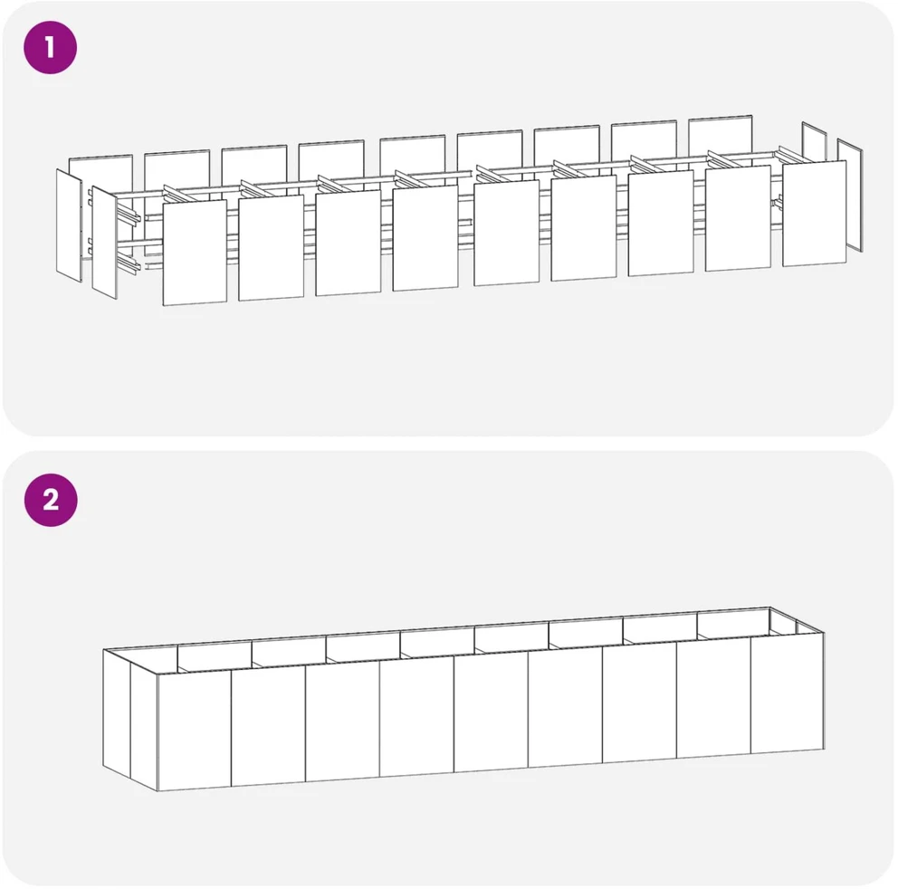 Sodo vazonas Balta 360 x 80 x 60 cm Šaltai valcuotas plienas