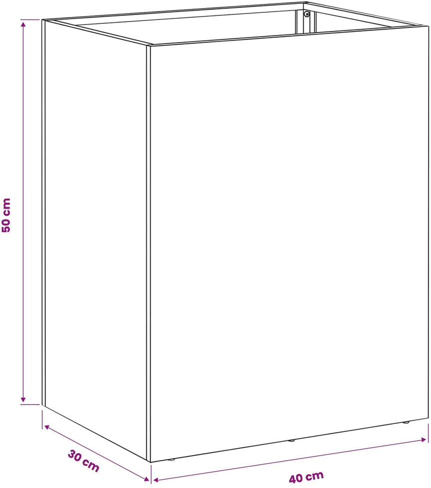 Sodo vazonas Balta 40 x 30 x 50 cm Šaltai valcuotas plienas