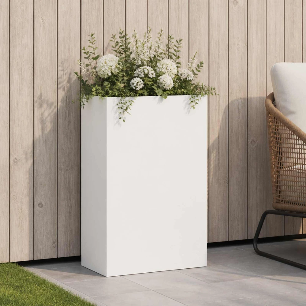 Sodo vazonas Balta 50 x 20 x 75 cm Šaltai valcuotas plienas