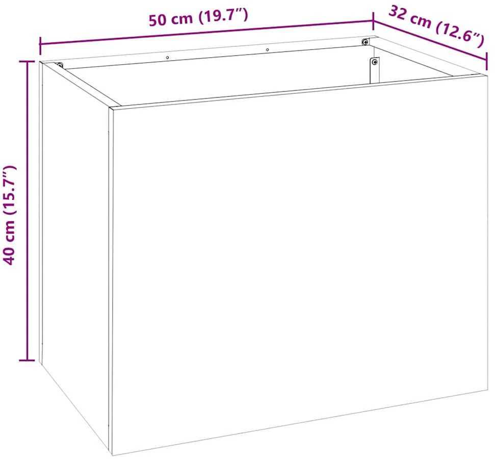 Sodo vazonas Balta 50 x 32 x 40 cm Šaltai valcuotas plienas