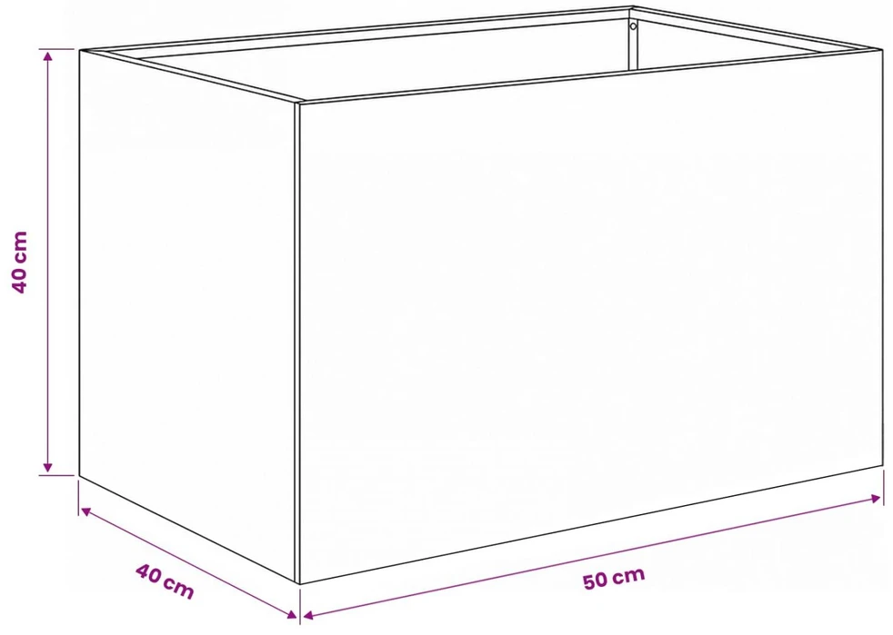 Sodo vazonas Balta 50 x 40 x 40 cm Šaltai valcuotas plienas