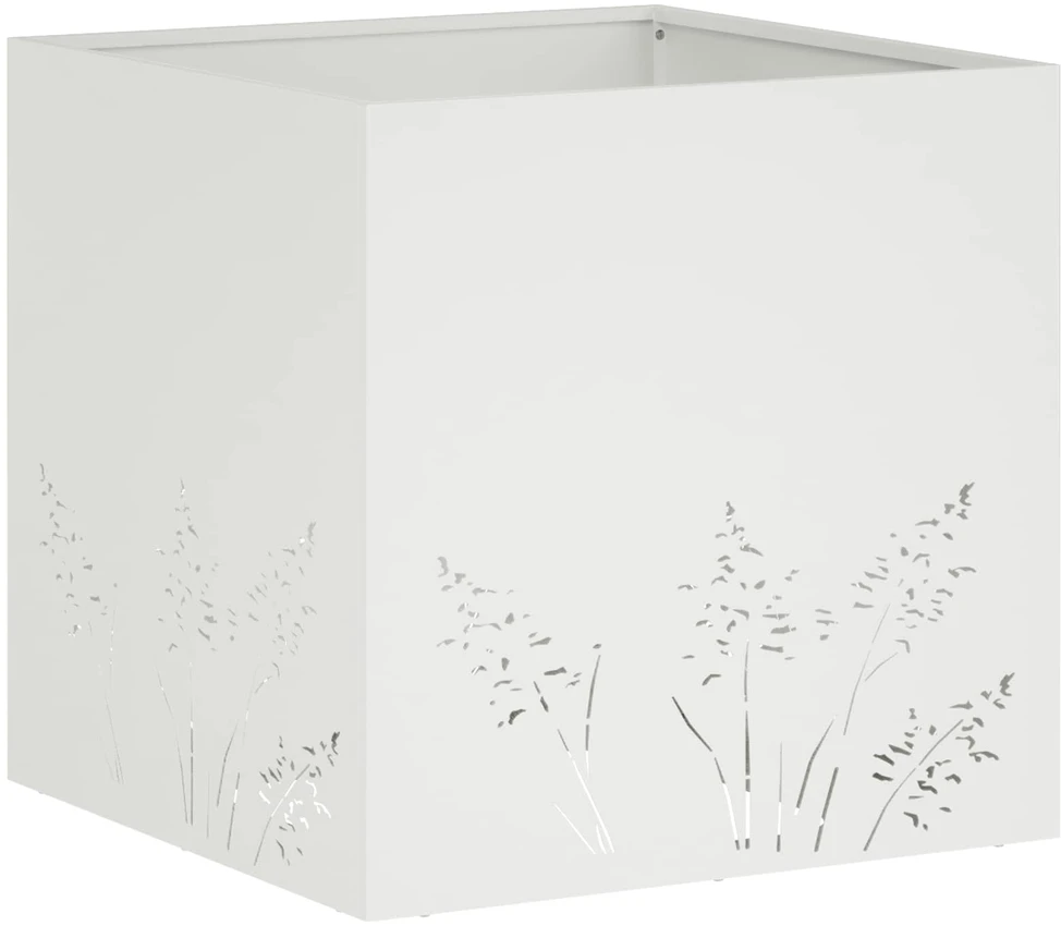 Sodo vazonas Balta 50 x 50 x 49 cm Šaltai valcuotas plienas