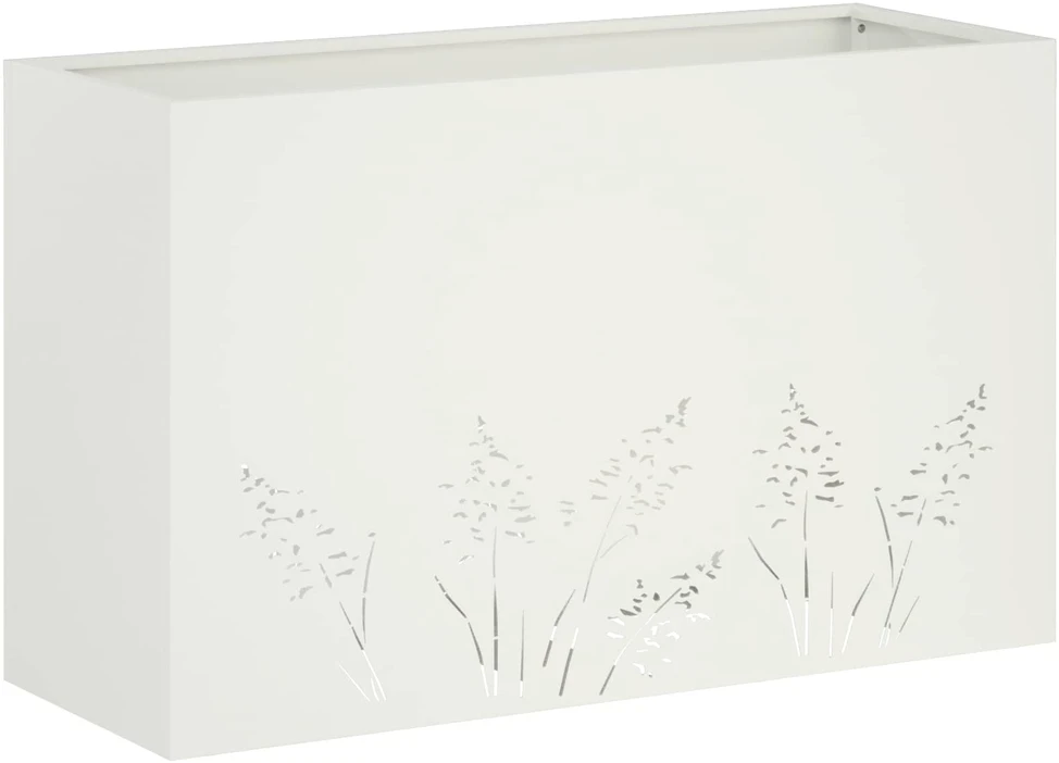 Sodo vazonas Balta 80 x 20 x 49 cm Šaltai valcuotas plienas