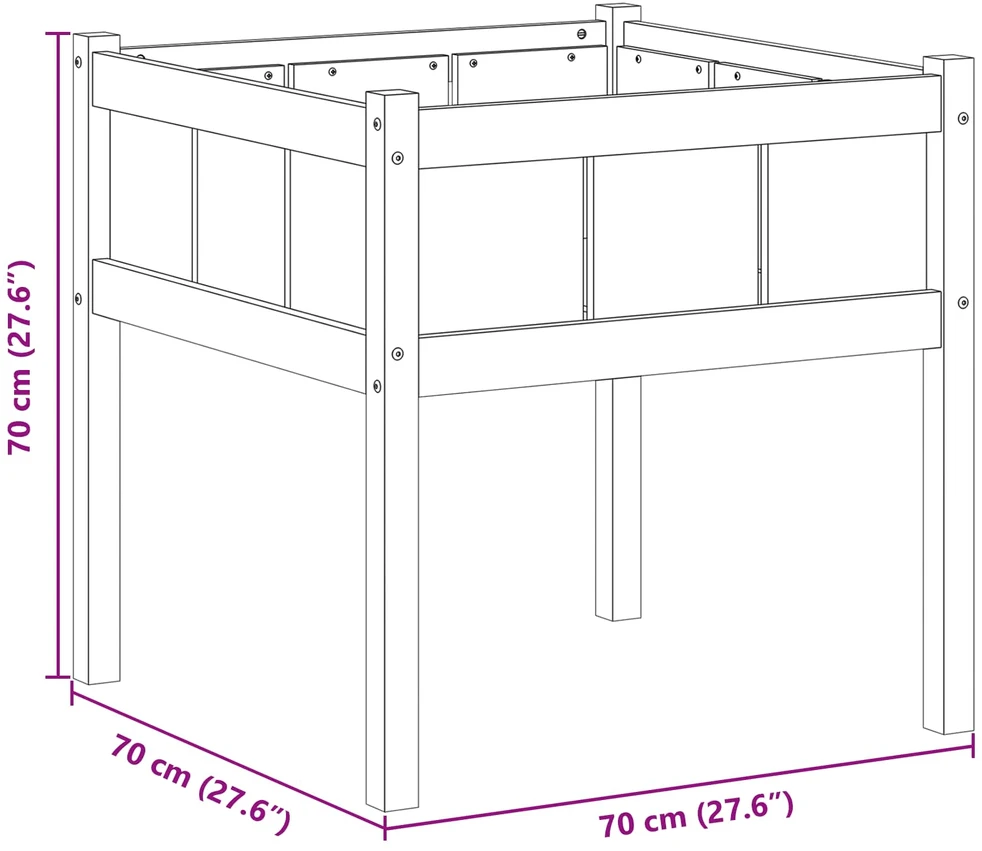 Sodo vazonas Gamta 70 x 70 x 70 cm Kietos pušies mediena