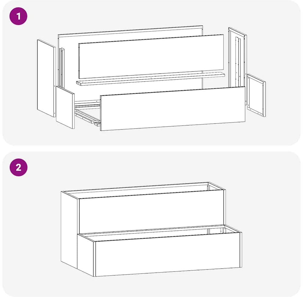 Sodo vazonas Juoda 100 x 60 x 45 cm Šaltai valcuotas plienas