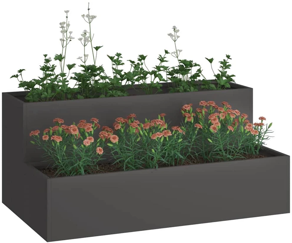 Sodo vazonas Juoda 100 x 60 x 45 cm Šaltai valcuotas plienas