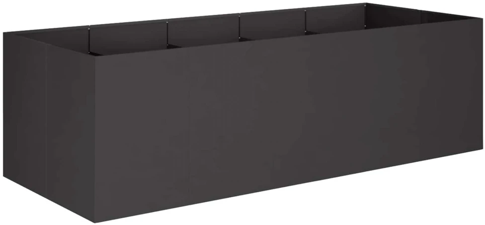 Sodo vazonas Juoda 200 x 80 x 60 cm Šaltai valcuotas plienas