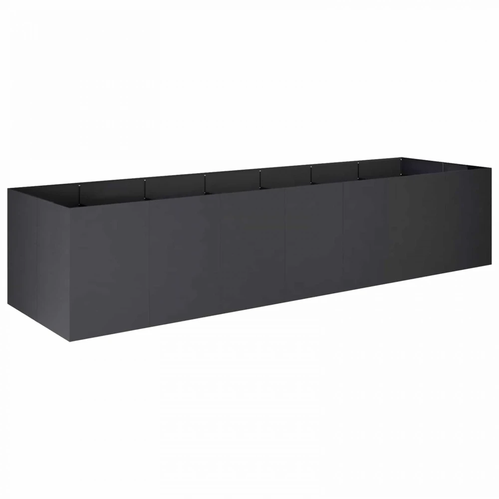 Sodo vazonas Juoda 280 x 80 x 60 cm Šaltai valcuotas plienas