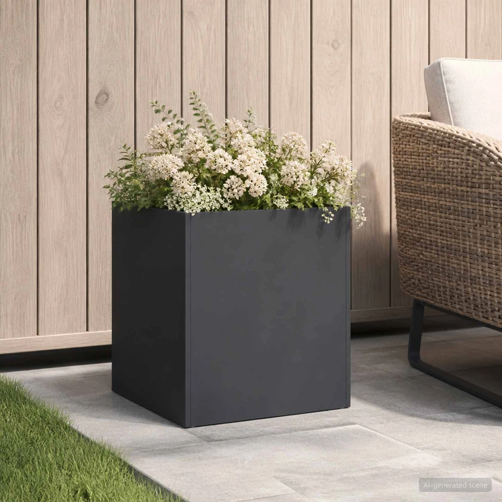 Sodo vazonas Juoda 35 x 35 x 35 cm Šaltai valcuotas plienas