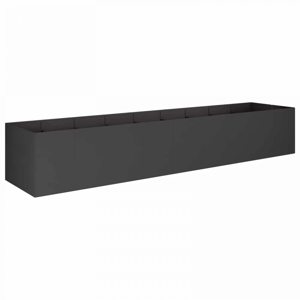 Sodo vazonas Juoda 360 x 80 x 60 cm Šaltai valcuotas plienas