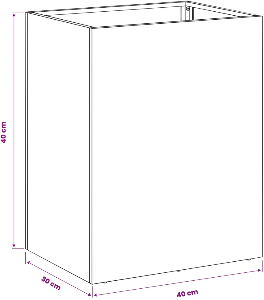 Sodo vazonas Juoda 40 x 30 x 40 cm Šaltai valcuotas plienas
