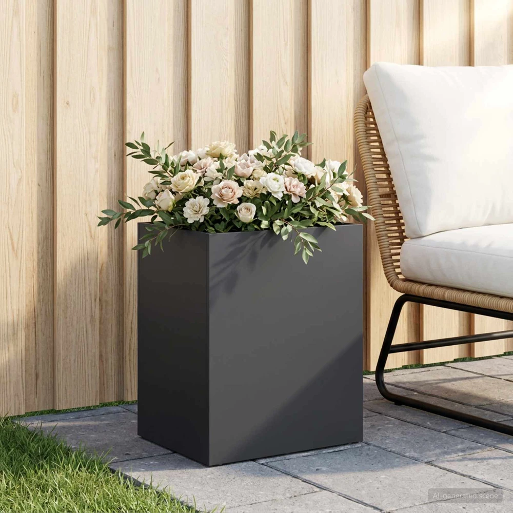 Sodo vazonas Juoda 40 x 30 x 50 cm Šaltai valcuotas plienas