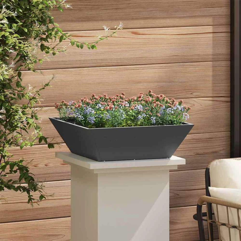Sodo vazonas Juoda 50 x 50 x 15 cm Šaltai valcuotas plienas