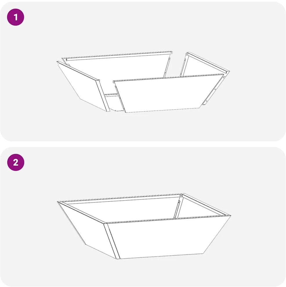 Sodo vazonas Juoda 50 x 50 x 15 cm Šaltai valcuotas plienas