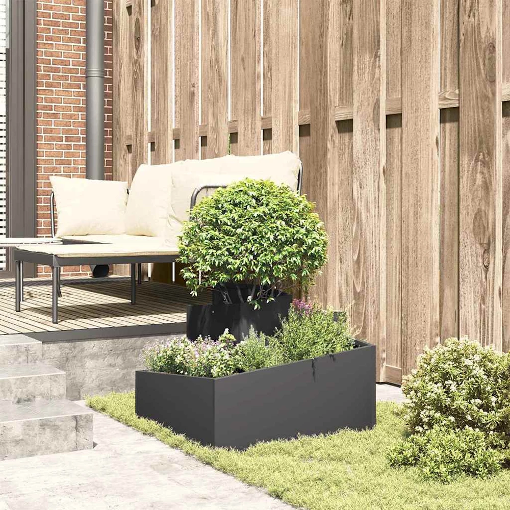 Sodo vazonas Juoda 60 x 60 x 50 cm Šaltai valcuotas plienas